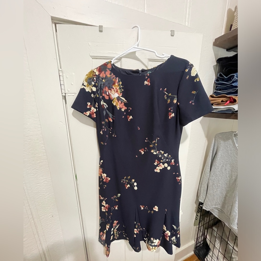 Ralph Lauren navy blue floral dress sz 6